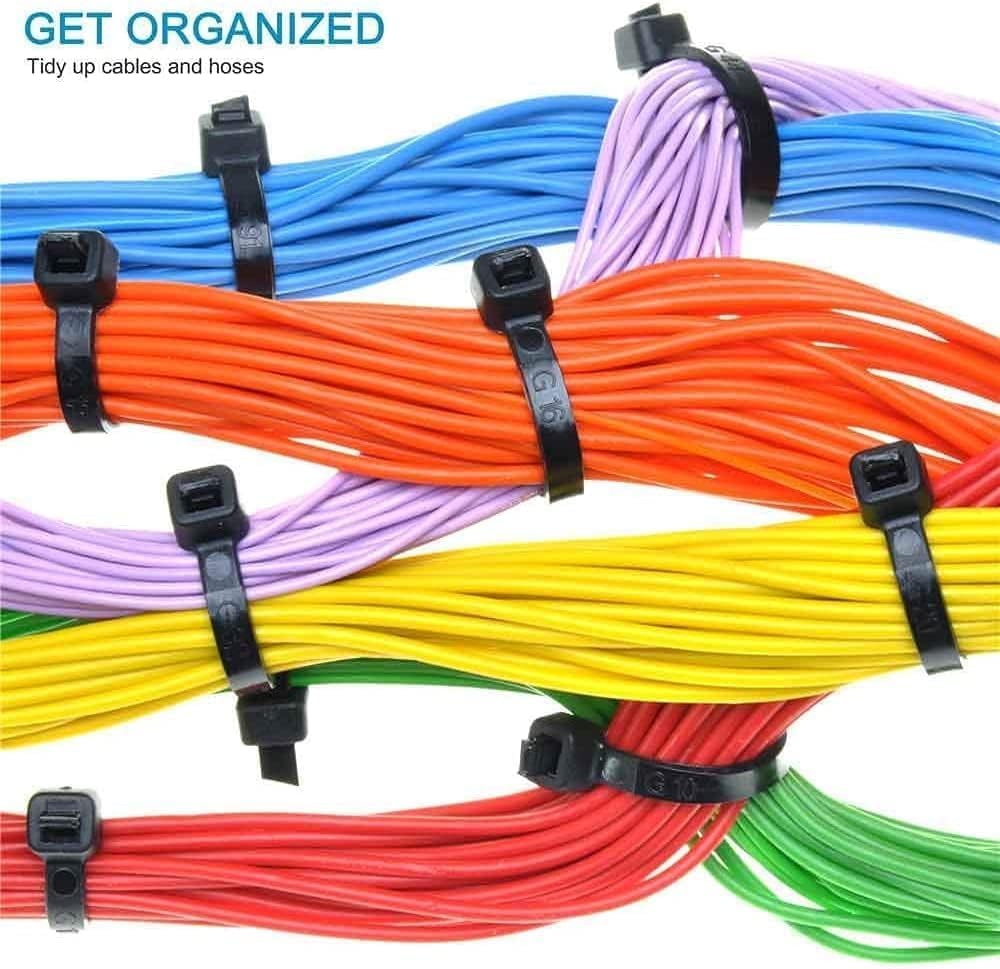 Cable Tie (300mm, 100 Pieces, Black) (Black)